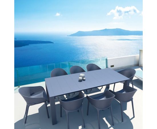 Σετ Τραπεζαρίας 9τμχ Vegas Sky Dark Grey 100X180/220Χ75εκ. - ΣΕΤ ΤΡΑΠΕΖΑΡΙΕΣ στο Milonadakis.gr