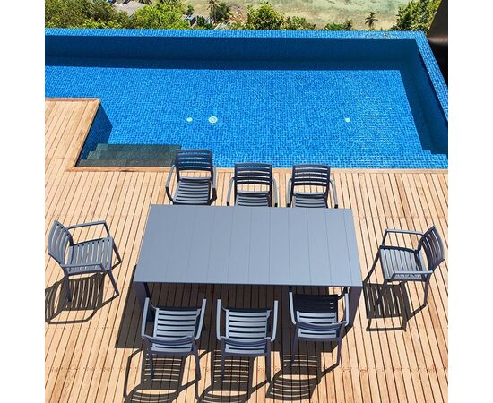 Σετ Τραπεζαρίας 9τμχ Vegas Artemis Dark Grey 100X180/220Χ75εκ. - ΣΕΤ ΤΡΑΠΕΖΑΡΙΕΣ στο Milonadakis.gr
