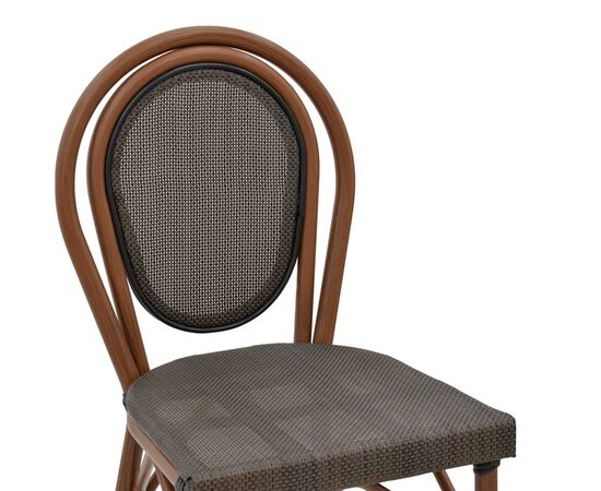 Σκαμπό μπαρ κήπου Dezyan pakoworld καρυδί αλουμίνιο-γκρι  textilene 41.5x53.5x116εκ - ΚΑΡΕΚΛΕΣ - ΠΟΛΥΘΡΟΝΕΣ ΕΣ. στο Milonadakis.gr