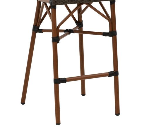 Σκαμπό μπαρ κήπου Dezyan pakoworld καρυδί αλουμίνιο-γκρι  textilene 41.5x53.5x116εκ - ΚΑΡΕΚΛΕΣ - ΠΟΛΥΘΡΟΝΕΣ ΕΣ. στο Milonadakis.gr