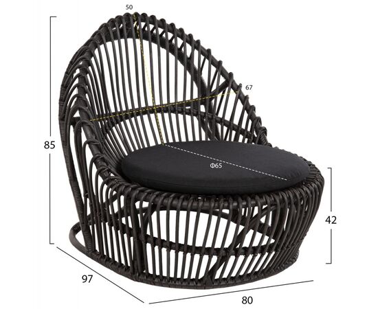 ΠΟΛΥΘΡΟΝΑ ENTROPY HM9840.03 ΦΥΣΙΚΟ RATTAN ΜΕ ΜΑΞΙΛΑΡΙ-ΜΑΥΡΟ 80x97x85Υεκ. - ΚΑΡΕΚΛΕΣ - ΠΟΛΥΘΡΟΝΕΣ στο Milonadakis.gr