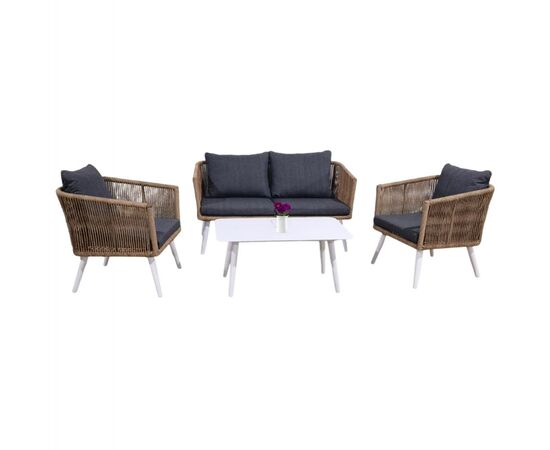 ΣΑΛΟΝΙ ΕΞ.ΧΩΡΟΥ 4ΤΜΧ FREJA HM6057.01 ΑΛΟΥΜ. ΛΕΥΚΟ-PE RATTAN ΜΠΕΖ-ΑΝΘΡΑΚΙ ΜΑΞΙΛΑΡΙΑ - ΣΕΤ ΣΑΛΟΝΙΑ στο Milonadakis.gr