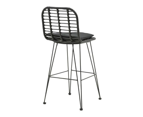 Σκαμπό μπαρ κήπου Naoki pakoworld με μαξιλάρι pe μαύρο-μέταλλο μαύρο πόδι 45x51x107εκ - ΚΑΡΕΚΛΕΣ - ΠΟΛΥΘΡΟΝΕΣ ΕΣ. στο Milonadakis.gr