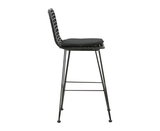 Σκαμπό μπαρ κήπου Naoki pakoworld με μαξιλάρι pe μαύρο-μέταλλο μαύρο πόδι 45x51x107εκ - ΚΑΡΕΚΛΕΣ - ΠΟΛΥΘΡΟΝΕΣ ΕΣ. στο Milonadakis.gr