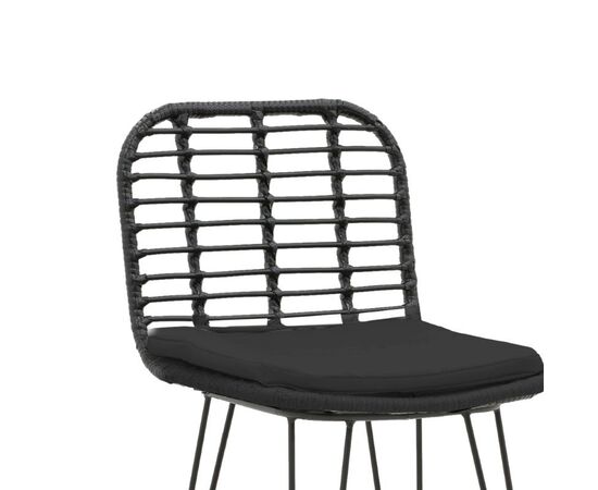 Σκαμπό μπαρ κήπου Naoki pakoworld με μαξιλάρι pe μαύρο-μέταλλο μαύρο πόδι 45x51x107εκ - ΚΑΡΕΚΛΕΣ - ΠΟΛΥΘΡΟΝΕΣ ΕΣ. στο Milonadakis.gr