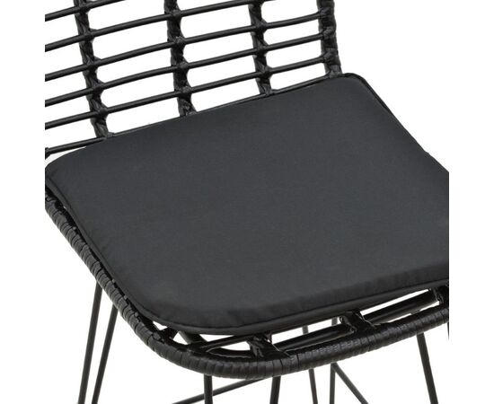 Σκαμπό μπαρ κήπου Naoki pakoworld με μαξιλάρι pe μαύρο-μέταλλο μαύρο πόδι 45x51x107εκ - ΚΑΡΕΚΛΕΣ - ΠΟΛΥΘΡΟΝΕΣ ΕΣ. στο Milonadakis.gr