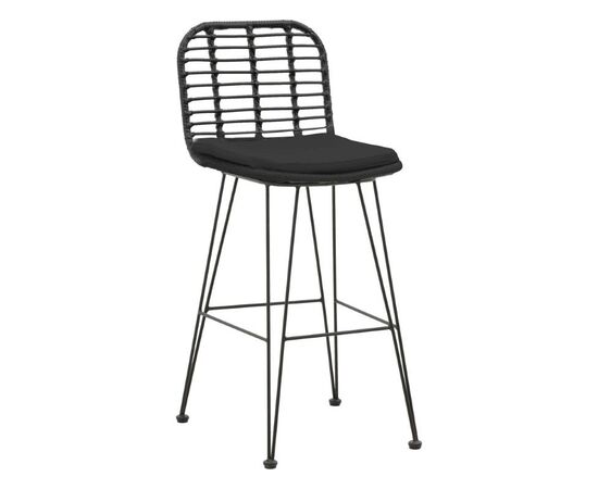 Σκαμπό μπαρ κήπου Naoki pakoworld με μαξιλάρι pe μαύρο-μέταλλο μαύρο πόδι 45x51x107εκ - ΚΑΡΕΚΛΕΣ - ΠΟΛΥΘΡΟΝΕΣ ΕΣ. στο Milonadakis.gr