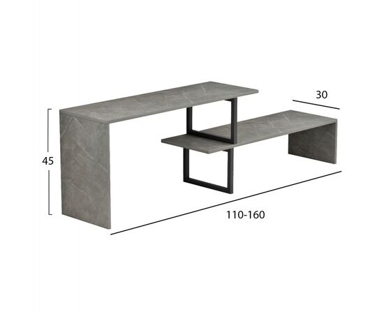 ΕΠΙΠΛΟ ΤΗΛΕΟΡΑΣΗΣ ΕΠΕΚΤ. BRIGGITE HM8892.11 ΜΕΛΑΜΙΝΗ GREY STONE TEXTURE 160x30x45Υεκ. - ΕΠΙΠΛΑ ΤΗΛΕΟΡΑΣΗΣ στο Milonadakis.gr