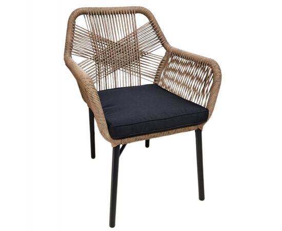 ΠΟΛΥΘΡΟΝΑ TOPIN HM6048.02 ΑΛΟΥΜΙΝΙΟ ΜΑΥΡΟ-P.E. RATTAN ΜΠΕΖ-ΜΑΞΙΛΑΡΙ ΜΑΥΡΟ 57x65x84Υ εκ - ΚΑΡΕΚΛΕΣ - ΠΟΛΥΘΡΟΝΕΣ στο Milonadakis.gr