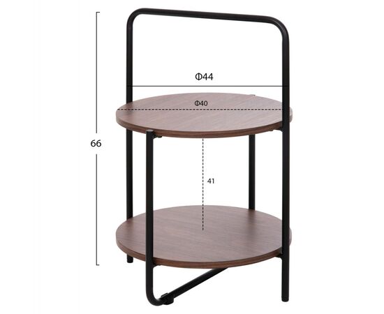 ΒΟΗΘΗΤΙΚΟ ΤΡΑΠΕΖΙ SYLO HM9618.02 MDF ΣΕ ΚΑΡΥΔΙ-ΜΑΥΡΟ ΜΕΤΑΛΛΟ Φ44x66Υεκ. - ΒΟΗΘΗΤΙΚΑ ΤΡΑΠΕΖΑΚΙΑ στο Milonadakis.gr
