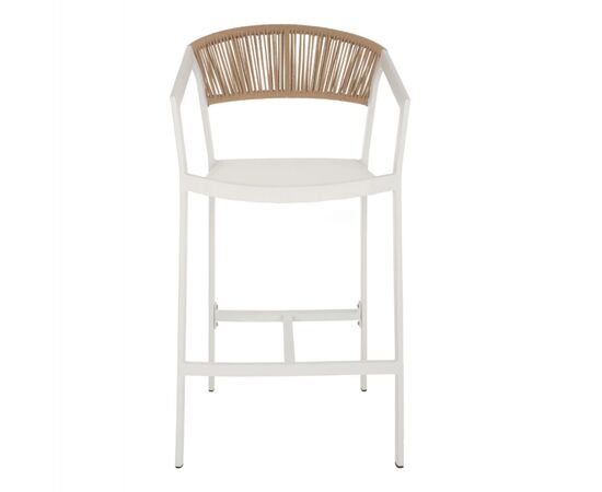 ΣΚΑΜΠΟ ΑΛΟΥΜΙΝΙΟΥ ΛΕΥΚΟ ΜΕ ΜΠΡΑΤΣΑ RATTAN & TEXTLINE 56x58x105Yεκ. HM5892.22 - ΣΚΑΜΠΩ στο Milonadakis.gr