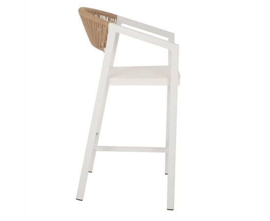 ΣΚΑΜΠΟ ΑΛΟΥΜΙΝΙΟΥ ΛΕΥΚΟ ΜΕ ΜΠΡΑΤΣΑ RATTAN & TEXTLINE 56x58x105Yεκ. HM5892.22 - ΣΚΑΜΠΩ στο Milonadakis.gr