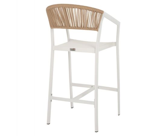ΣΚΑΜΠΟ ΑΛΟΥΜΙΝΙΟΥ ΛΕΥΚΟ ΜΕ ΜΠΡΑΤΣΑ RATTAN & TEXTLINE 56x58x105Yεκ. HM5892.22 - ΣΚΑΜΠΩ στο Milonadakis.gr