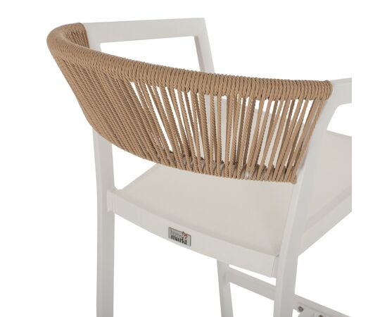 ΣΚΑΜΠΟ ΑΛΟΥΜΙΝΙΟΥ ΛΕΥΚΟ ΜΕ ΜΠΡΑΤΣΑ RATTAN & TEXTLINE 56x58x105Yεκ. HM5892.22 - ΣΚΑΜΠΩ στο Milonadakis.gr