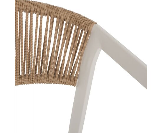ΣΚΑΜΠΟ ΑΛΟΥΜΙΝΙΟΥ ΛΕΥΚΟ ΜΕ ΜΠΡΑΤΣΑ RATTAN & TEXTLINE 56x58x105Yεκ. HM5892.22 - ΣΚΑΜΠΩ στο Milonadakis.gr