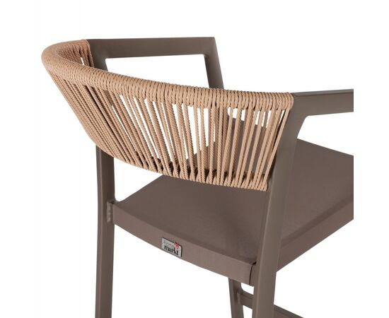 ΣΚΑΜΠΟ ΑΛΟΥΜΙΝΙΟΥ ΣΑΜΠΑΝΙ ΜΕ ΜΠΡΑΤΣΑ RATTAN & TEXTLINE 56x58x105Yεκ.HM5892.23 - ΣΚΑΜΠΩ στο Milonadakis.gr