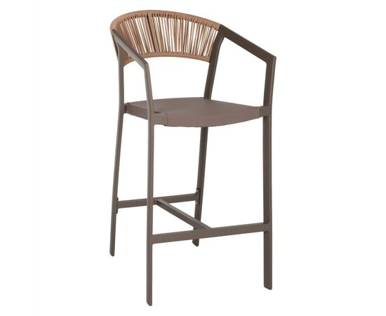 ΣΚΑΜΠΟ ΑΛΟΥΜΙΝΙΟΥ ΣΑΜΠΑΝΙ ΜΕ ΜΠΡΑΤΣΑ RATTAN & TEXTLINE 56x58x105Yεκ.HM5892.23 - ΣΚΑΜΠΩ στο Milonadakis.gr