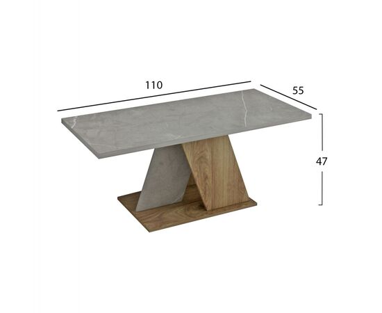 ΤΡΑΠΕΖΙ ΣΑΛΟΝΙΟΥ DILE HM9528.02 ΜΕΛΑΜΙΝΗ ΣΕ STONE TEXTURE ΓΚΡΙ-ΦΥΣΙΚΟ 110x55x47Υεκ. - ΤΡΑΠΕΖΑΚΙΑ ΣΑΛΟΝΙΟΥ στο Milonadakis.gr