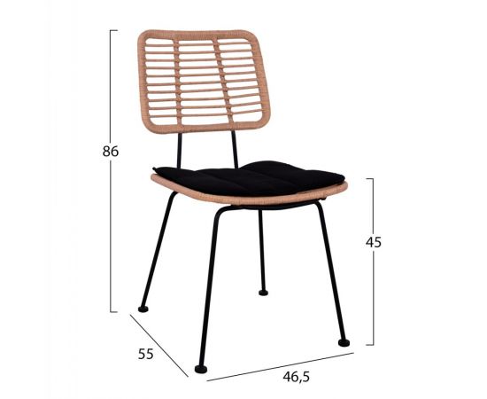 ΚΑΡΕΚΛΑ ΕΞ.ΧΩΡΟΥ ALLEGRA HM5454.11 ΜΕΤΑΛΛΟ&ΜΑΞΙΛΑΡΙ ΜΑΥΡΟ-ΜΠΕΖ WICKER 50,5x49,5x88Υεκ - ΚΑΡΕΚΛΕΣ - ΠΟΛΥΘΡΟΝΕΣ στο Milonadakis.gr