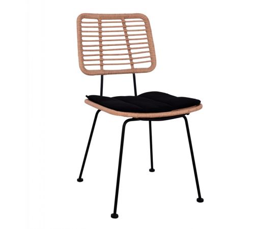 ΚΑΡΕΚΛΑ ΕΞ.ΧΩΡΟΥ ALLEGRA HM5454.11 ΜΕΤΑΛΛΟ&ΜΑΞΙΛΑΡΙ ΜΑΥΡΟ-ΜΠΕΖ WICKER 50,5x49,5x88Υεκ - ΚΑΡΕΚΛΕΣ - ΠΟΛΥΘΡΟΝΕΣ στο Milonadakis.gr