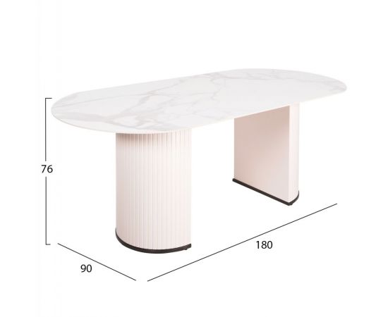 ΤΡΑΠΕΖΙ ΤΡΑΠΕΖΑΡΙΑΣ CORBY HM9771.01 12mmΚΕΡΑΜΙΚΟ ΛΕΥΚΟ ΜΑΡΜΑΡΟ-MDF ΛΕΥΚΟ 180x90x76Υ εκ. - ΤΡΑΠΕΖΙΑ ΚΟΥΖΙΝΑΣ στο Milonadakis.gr