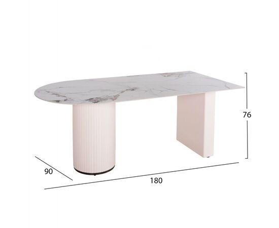 ΤΡΑΠΕΖΙ ΤΡΑΠΕΖΑΡΙΑΣ CERAMUS HM9772.01 12mmΚΕΡΑΜΙΚΟ TOP ΛΕΥΚΟ ΜΑΡΜΑΡΟ-MDF ΛΕΥΚΟ 180x90x76Υεκ. - ΤΡΑΠΕΖΙΑ ΚΟΥΖΙΝΑΣ στο Milonadakis.gr