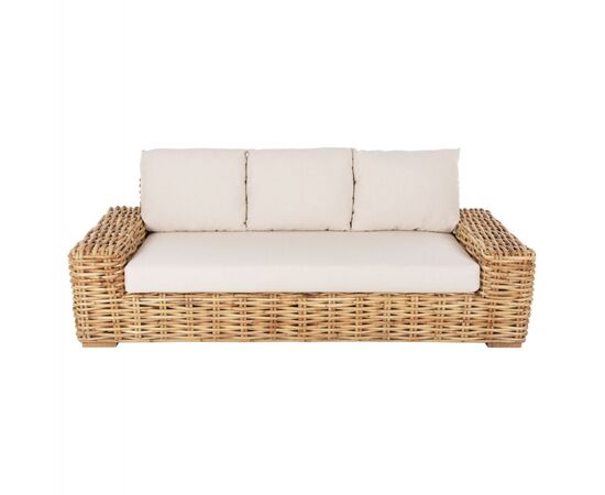 ΚΑΝΑΠΕΣ ΤΡΙΘΕΣΙΟΣ ΕΞ.ΧΩΡΟΥ TROPEL HM9808 ΞΥΛΟ MANGO-RATTAN ΦΥΣΙΚΟ-ΛΕΥΚΑ ΜΑΞΙΛΑΡΙΑ 216x88x85Υεκ - ΚΑΝΑΠΕΔΕΣ στο Milonadakis.gr