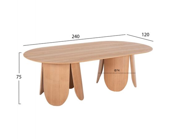 ΤΡΑΠΕΖΙ ΟΒΑΛ DENTY HM9611.01 MDF ΜΕ ΚΑΠΛΑΜΑ ΔΡΥΟΣ-ΦΥΣΙΚΟ ΟΑΚ 240x120x75Υεκ. - ΤΡΑΠΕΖΙΑ ΚΟΥΖΙΝΑΣ στο Milonadakis.gr