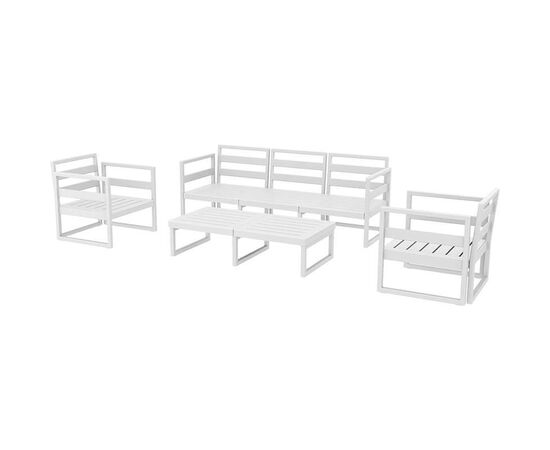 MYKONOS SET 3ΘΕΣ.WHITE ΧΩΡΙΣ ΜΑΞ.(3ΘΕΣ.+2ΠΟΛ.+ΤΡΑΠ 130εκ.) - ΣΕΤ ΣΑΛΟΝΙΑ στο Milonadakis.gr
