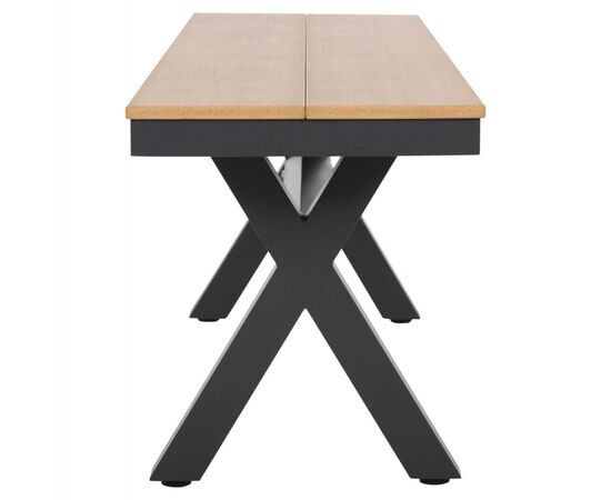 ΠΑΓΚΑΚΙ ΑΛΟΥΜΙΝΙΟΥ TAWNEE HM6038.01 ΑΝΘΡΑΚΙ ΜΕ POLYWOOD ΚΑΘΙΣΜΑ ΣΕ ΦΥΣΙΚΟ ΧΡΩΜΑ 150x36x45Υεκ. - ΠΑΓΚΑΚΙΑ στο Milonadakis.gr