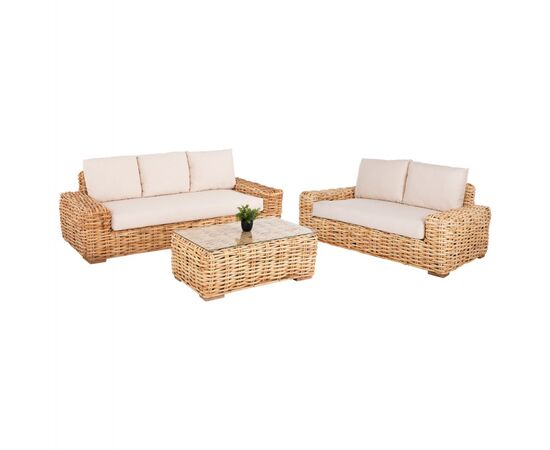 ΣΕΤ ΣΑΛΟΝΙ ΕΞ.ΧΩΡΟΥ TROPEL HM11941 3ΤΜΧ ΦΥΣΙΚΟ RATTAN-ΛΕΥΚΑ ΜΑΞΙΛΑΡΙΑ - ΣΕΤ ΣΑΛΟΝΙΑ στο Milonadakis.gr