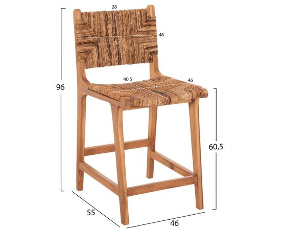 ΣΚΑΜΠΟ ΜΠΑΡ WALTER HM9842 ΞΥΛO TEAK ΣΕ ΦΥΣΙΚΟ-ΨΑΘΑ 46x55x96Υεκ. - ΣΚΑΜΠΟ ΜΠΑΡ στο Milonadakis.gr