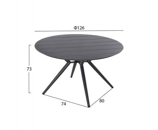 ΤΡΑΠΕΖΙ ΑΛΟΥΜΙΝΙΟΥ ΣΤΡΟΓΓΥΛΟ HIGER HM6061.03 ΑΝΘΡΑΚΙ Φ126Χ73Υεκ. - ΤΡΑΠΕΖΙΑ ΕΞ. ΧΩΡΟΥ στο Milonadakis.gr
