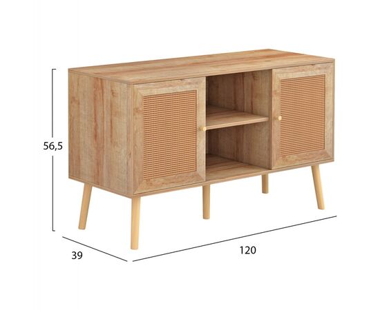 ΕΠΙΠΛΟ TV ΜΕΛΑΜΙΝΗΣ COLM ΜΕ ΠΟΡΤΕΣ RATTAN HM9223.11 ΣΕ ΧΡΩΜΑ ΦΥΣΙΚΟ 120x39x56,5Υεκ. - ΕΠΙΠΛΑ ΤΗΛΕΟΡΑΣΗΣ στο Milonadakis.gr