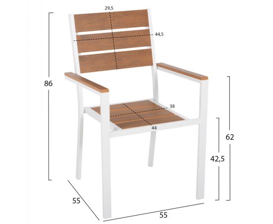 ΠΟΛΥΘΡΟΝΑ ΑΛΟΥΜΙΝΙΟΥ SAGA HM5981.01 ΛΕΥΚΗ-POLYWOOD ΣΕ ΦΥΣΙΚΟ 55x55x86Υεκ. - ΚΑΡΕΚΛΕΣ - ΠΟΛΥΘΡΟΝΕΣ στο Milonadakis.gr