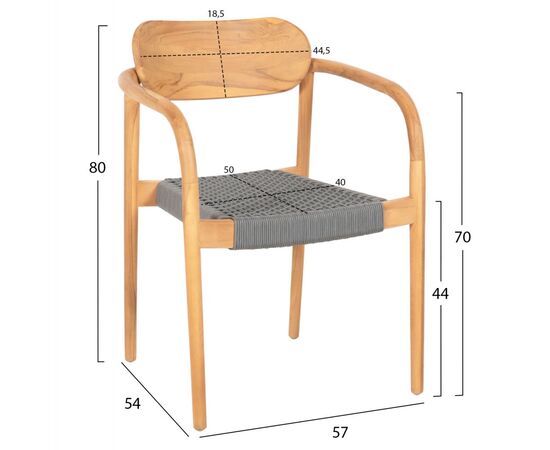 ΠΟΛΥΘΡΟΝΑ OSLO HM9636.08 ΞΥΛΟ TEAK ΦΥΣΙΚΟ & ΓΚΡΙ ΣΧΟΙΝΙ 55x54x80Yεκ. - ΚΑΡΕΚΛΕΣ - ΠΟΛΥΘΡΟΝΕΣ ΕΣ. στο Milonadakis.gr