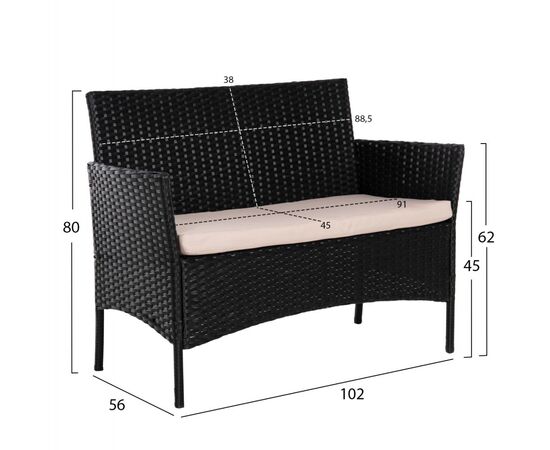ΣΕΤ ΣΑΛΟΝΙ 4ΤΜΧ STASIA HM6089.01 ΣΥΝΘ.RATTAN ΜΑΥΡΟ-ΚΑΠΟΥΤΣΙΝΟ ΜΑΞΙΛΑΡΙΑ - ΣΕΤ ΣΑΛΟΝΙΑ στο Milonadakis.gr