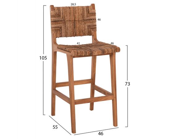 ΣΚΑΜΠΟ ΜΠΑΡ WALTER HM9841 ΞΥΛO TEAK ΣΕ ΦΥΣΙΚΟ-ΨΑΘΑ 46x55x105Υ εκ. - ΣΚΑΜΠΟ ΜΠΑΡ στο Milonadakis.gr