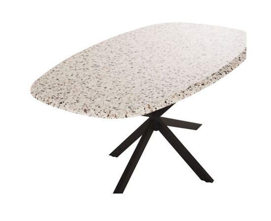 ΤΡΑΠΕΖΙ ΟΒΑΛ RODDEN HM11903.03 ΜΕ WERZALIT TERRAZZO-ΜΑΥΡΗ ΧΙΑΣΤΙ ΒΑΣΗ 146x94x75Υεκ - ΤΡΑΠΕΖΙΑ ΕΞ. ΧΩΡΟΥ στο Milonadakis.gr
