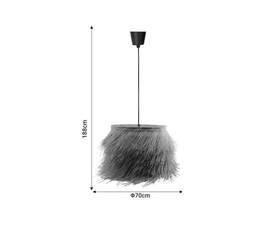 Φωτιστικό οροφής μονόφωτο Hairy Inart Ε27 φυσικό ρατάν Φ70x188εκ - ΦΩΤΙΣΤΙΚΑ ΟΡΟΦΗΣ στο Milonadakis.gr