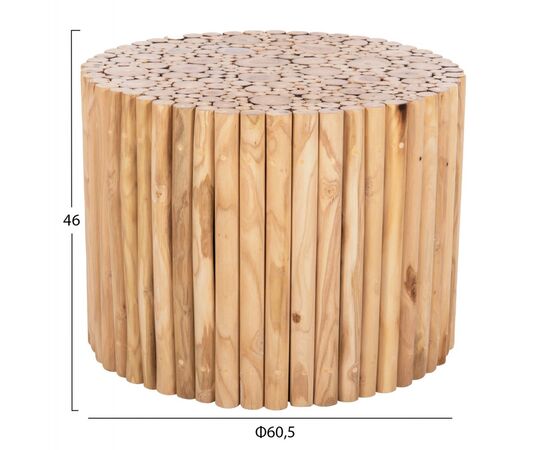 ΤΡΑΠΕΖΙ ΣΑΛΟΝΙΟΥ ΣΤΡΟΓΓΥΛΟ COOTER HM9864 ΚΛΑΔΙΑ TEAK-ΦΥΣΙΚΟ Φ60,5x46Υεκ. - ΤΡΑΠΕΖΑΚΙΑ ΣΑΛΟΝΙΟΥ στο Milonadakis.gr