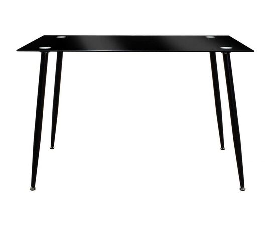 Τραπέζι Vincenzo pakoworld ορθογώνιο με γυάλινη επιφάνεια μαύρο 120x80x75εκ - ΤΡΑΠΕΖΙΑ ΚΟΥΖΙΝΑΣ στο Milonadakis.gr