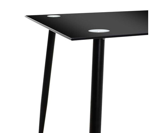 Τραπέζι Vincenzo pakoworld ορθογώνιο με γυάλινη επιφάνεια μαύρο 120x80x75εκ - ΤΡΑΠΕΖΙΑ ΚΟΥΖΙΝΑΣ στο Milonadakis.gr