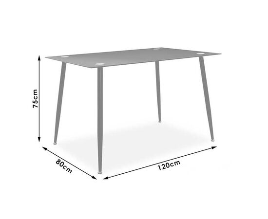 Τραπέζι Vincenzo pakoworld ορθογώνιο με γυάλινη επιφάνεια μαύρο 120x80x75εκ - ΤΡΑΠΕΖΙΑ ΚΟΥΖΙΝΑΣ στο Milonadakis.gr