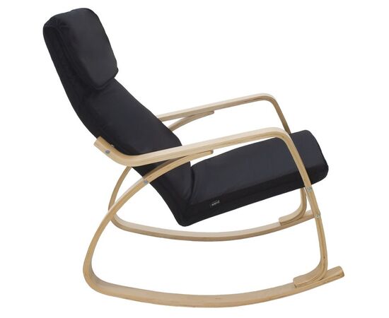 Πολυθρόνα Zenia pakoworld κουνιστή σε μαύρο ύφασμα και φυσικό ξύλο - ΚΑΡΕΚΛΕΣ - ΠΟΛΥΘΡΟΝΕΣ ΕΣ. στο Milonadakis.gr