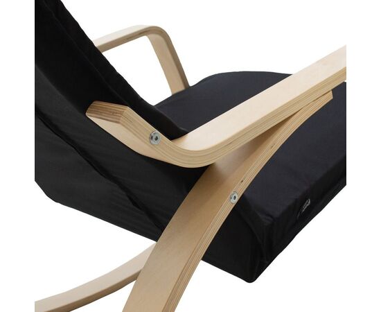 Πολυθρόνα Zenia pakoworld κουνιστή σε μαύρο ύφασμα και φυσικό ξύλο - ΚΑΡΕΚΛΕΣ - ΠΟΛΥΘΡΟΝΕΣ ΕΣ. στο Milonadakis.gr