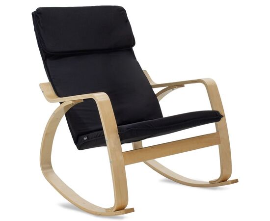 Πολυθρόνα Zenia pakoworld κουνιστή σε μαύρο ύφασμα και φυσικό ξύλο - ΚΑΡΕΚΛΕΣ - ΠΟΛΥΘΡΟΝΕΣ ΕΣ. στο Milonadakis.gr