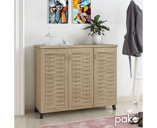 Παπουτσοθήκη-ντουλάπι MANTAM pakoworld 16 ζεύγων χρώμα sonoma 115,5x40x92εκ - ΝΤΟΥΛΑΠΙΑ - ΠΑΠΟΥΤΣΟΘΗΚΕΣ στο Milonadakis.gr