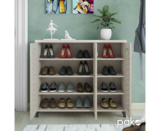 Παπουτσοθήκη-ντουλάπι MANTAM pakoworld 16 ζεύγων χρώμα λευκό-γκρι 115,5x40x92εκ - ΝΤΟΥΛΑΠΙΑ - ΠΑΠΟΥΤΣΟΘΗΚΕΣ στο Milonadakis.gr