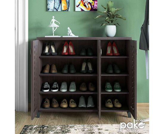 Παπουτσοθήκη-ντουλάπι MANTAM pakoworld 16 ζεύγων χρώμα καρυδί 115,5x40x92εκ - ΝΤΟΥΛΑΠΙΑ - ΠΑΠΟΥΤΣΟΘΗΚΕΣ στο Milonadakis.gr